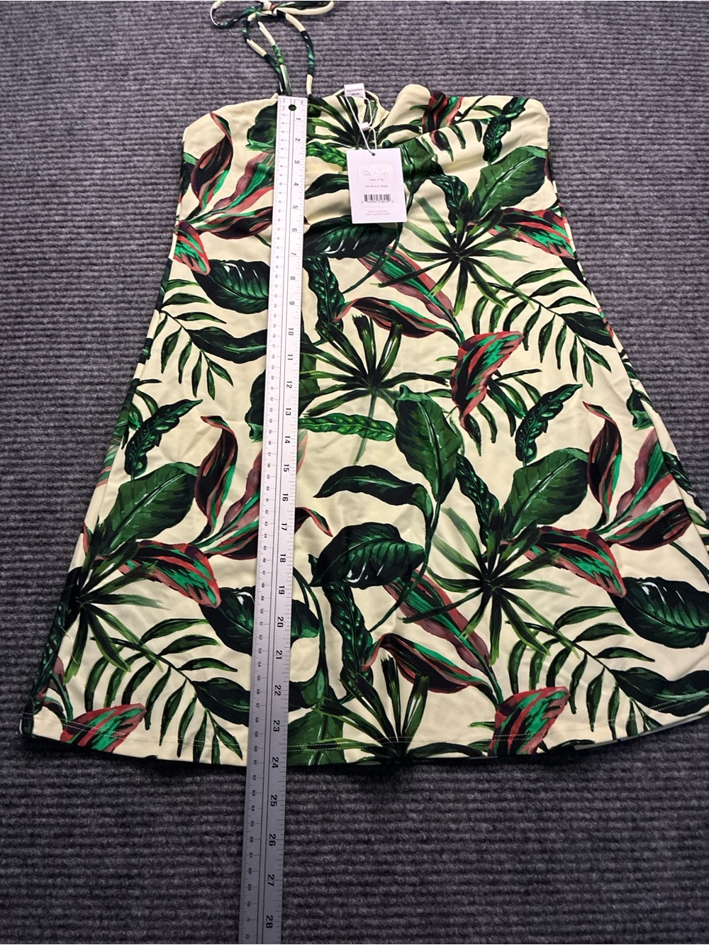 Andie Swim Waikiki Dress / Swim Cover Up Ivory Palm Tropical Print Medium - Picture 9 of 9